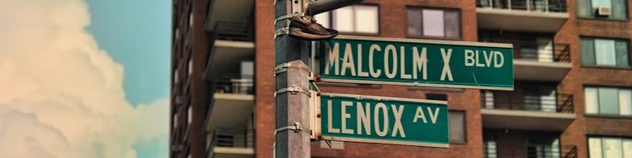 N.Y.C MALCOM-X BLVD道路標識遠景